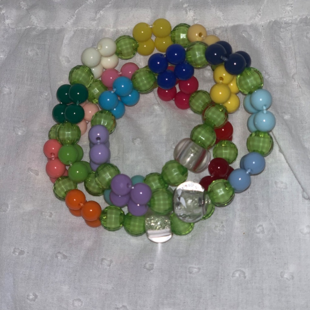 Hand-Crafted Custom Bead Set (3) Multi-Color - Picture 2 of 2